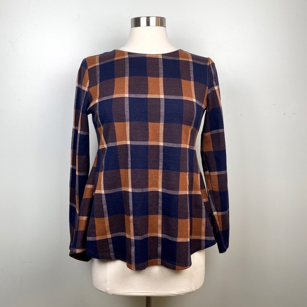 Umgee Plaid Fit & Flare Long Sleeve Fall Shirt